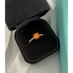 Tiffany & Co. Legacy Spessartine Diamond 18k Yellow Gold Cocktail Ring Size 6